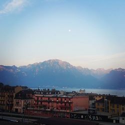 View of mountain range against sky