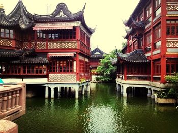 Reflection of buildings in water