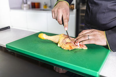 Midsection of person preparing food