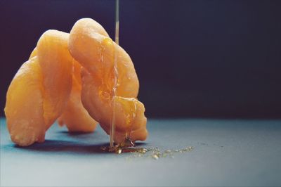 Close-up of orange on table