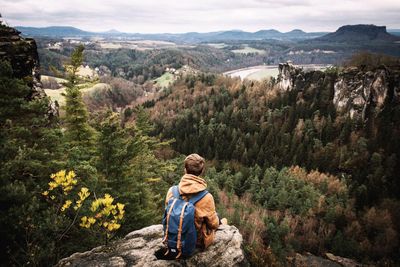 Man standing on cliff