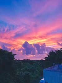 Scenic view of landscape against sky at sunset