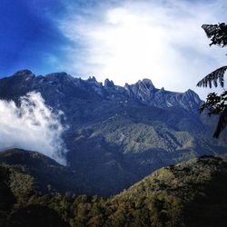 Low angle view of mountains against sky