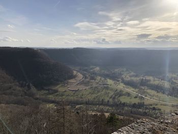 High angle view of landscape against sky