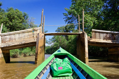 Bridge over river against sky