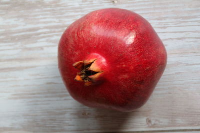 High angle view of apple on table