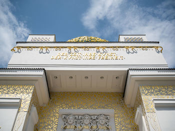 Low angle view of traditional building against sky