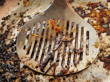 High angle view of food in plate