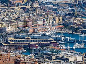 High angle view of city