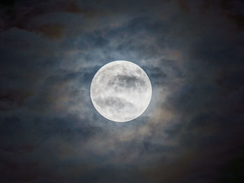 Low angle view of moon in sky