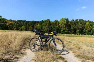 Bicycle on field