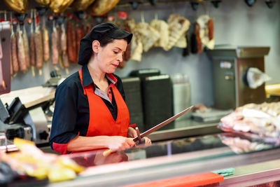 Young woman working