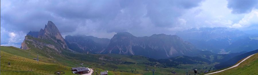 Scenic view of mountains against sky