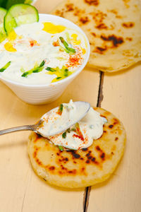 Arab middle east sar bi laban goat yogurt and cucumber salad