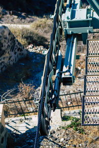 High angle view of ropes in playground