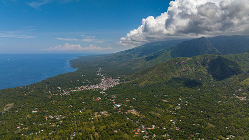 High angle view of landscape against sky