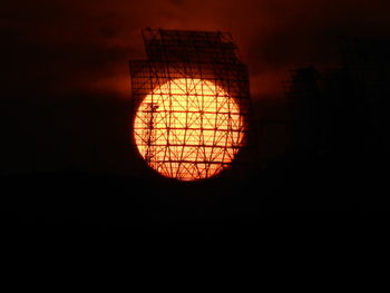 Close-up of illuminated orange sky