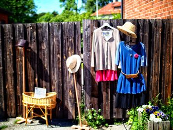 Clothes drying on clothesline