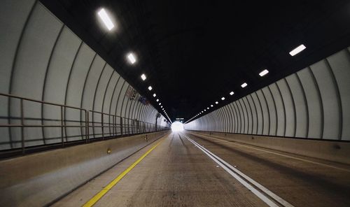 Empty road in tunnel