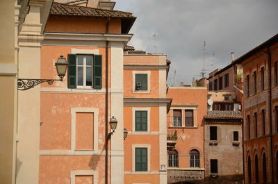 Low angle view of buildings in city