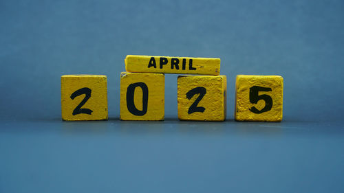 Close-up of toy blocks on table
