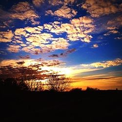 Silhouette of landscape at sunset