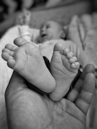 Close-up of baby feet