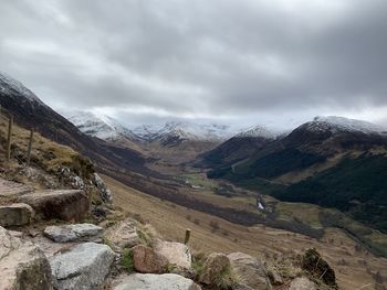 Scenic view of mountains against sky