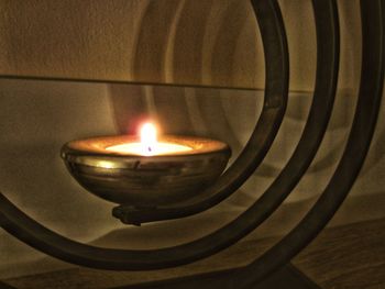 Close-up of lit candle