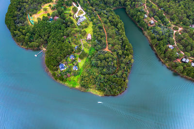 High angle view of beach