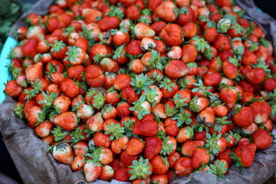 Close-up of strawberries for sale at market