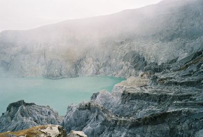 Scenic view of lake and mountains