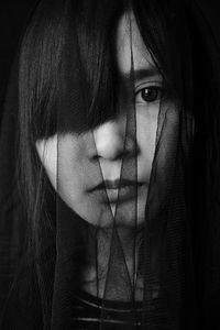 Close-up portrait of young woman