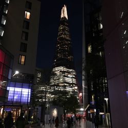 Illuminated christmas tree at night