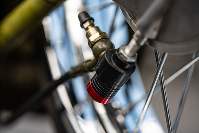 Close-up of bicycle wheel