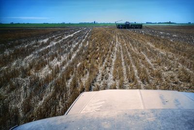 Agricultural field against sky