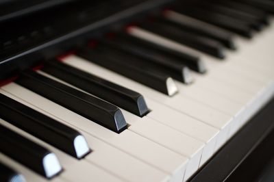 Close-up of piano keys