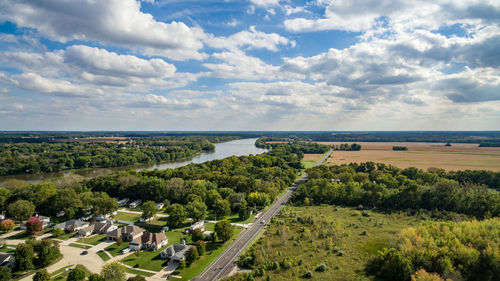 High angle view of city