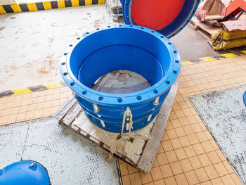 Flange and gate valve diameter 500mm for connecting the water pump of the sewage sludge pump.