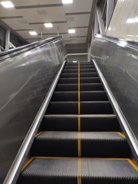 Low angle view of escalator