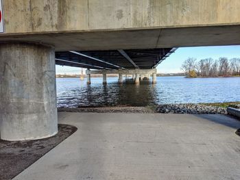 View of bridge over river