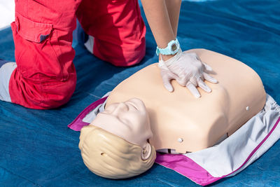 Low section of man with iv drip