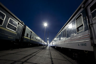 Railway tracks at night
