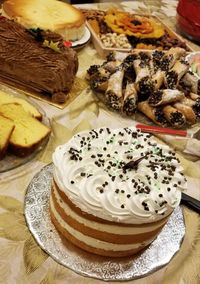 High angle view of food in plate