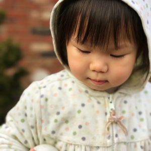 Close-up portrait of cute girl