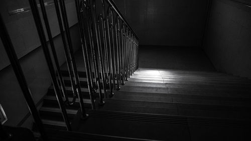 High angle view of empty staircase in building