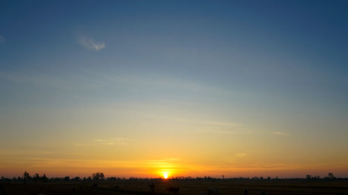 Scenic view of silhouette landscape against sky during sunset