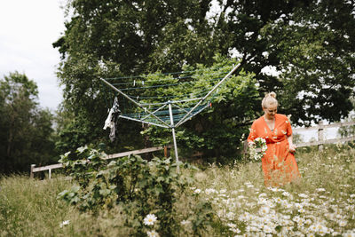 Woman in garden