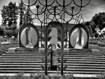 View of metal sculpture against sky