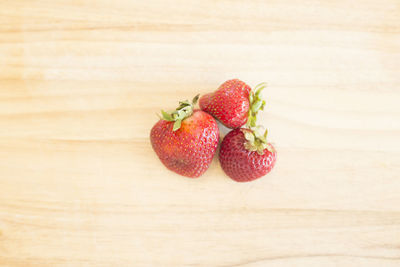 Close-up of strawberries on table